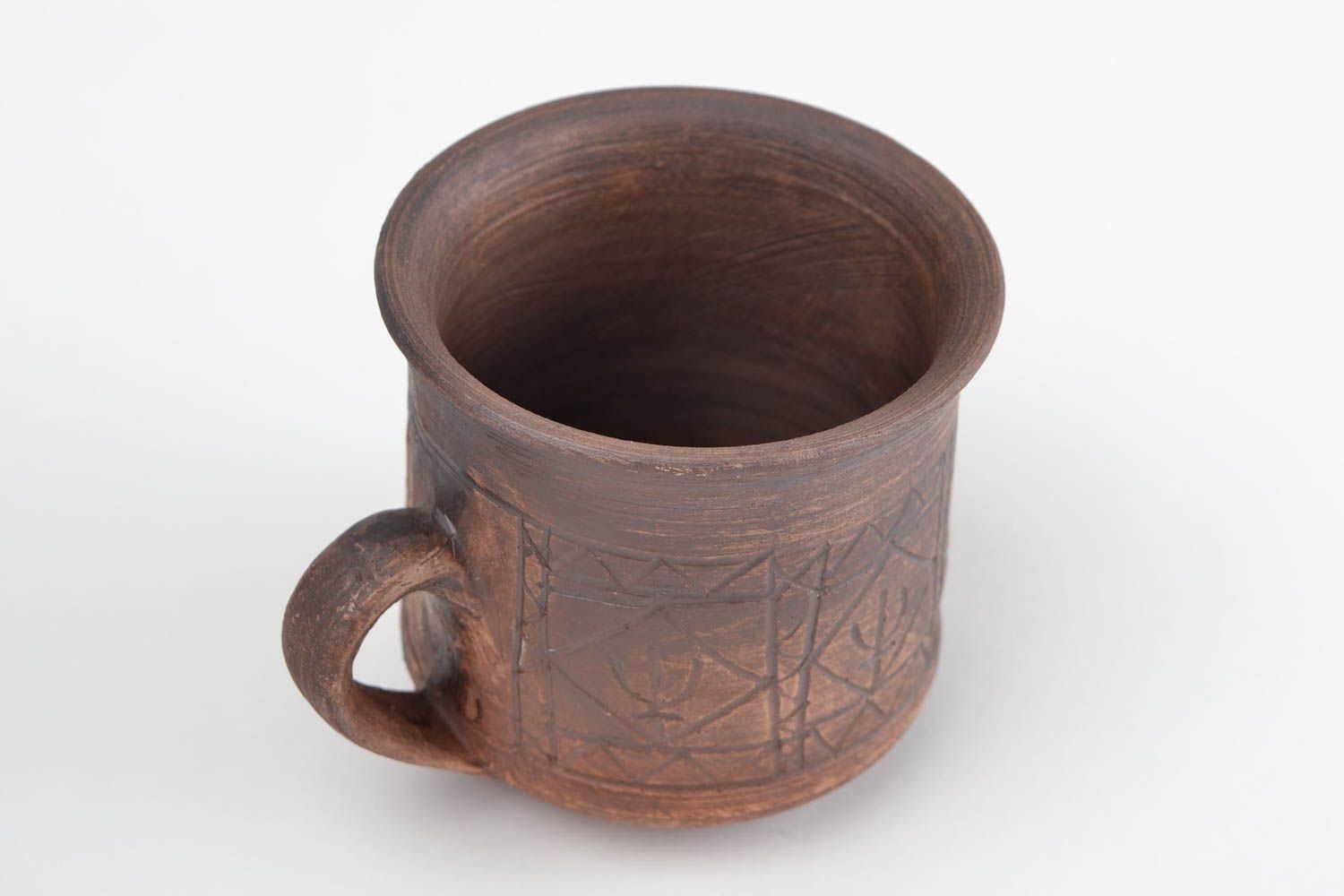 Taza artesanal de cerámica marrón utensilios de cocina regalo original foto 4
