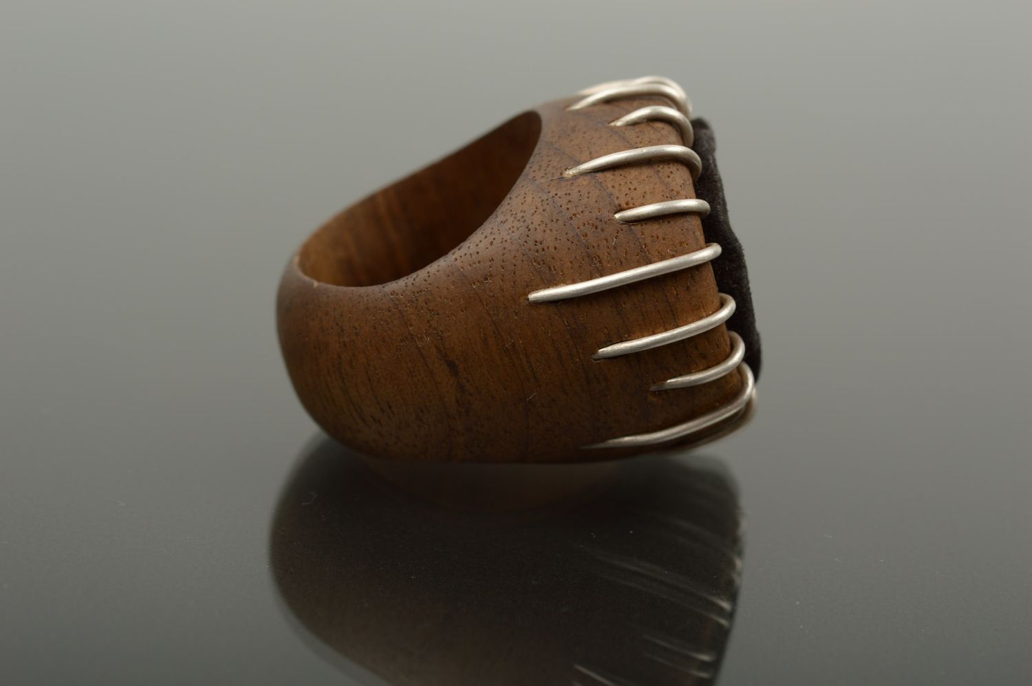 Handmade jewelry designer accessory unusual ring wooden ring gift ideas photo 3