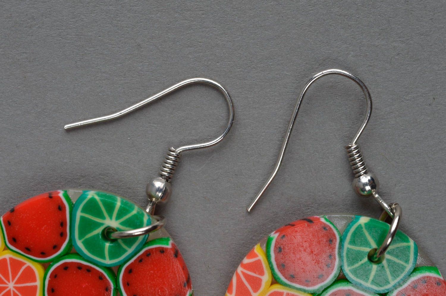 Designer plastic earrings handmade polymer clay earrings accessory for women photo 2