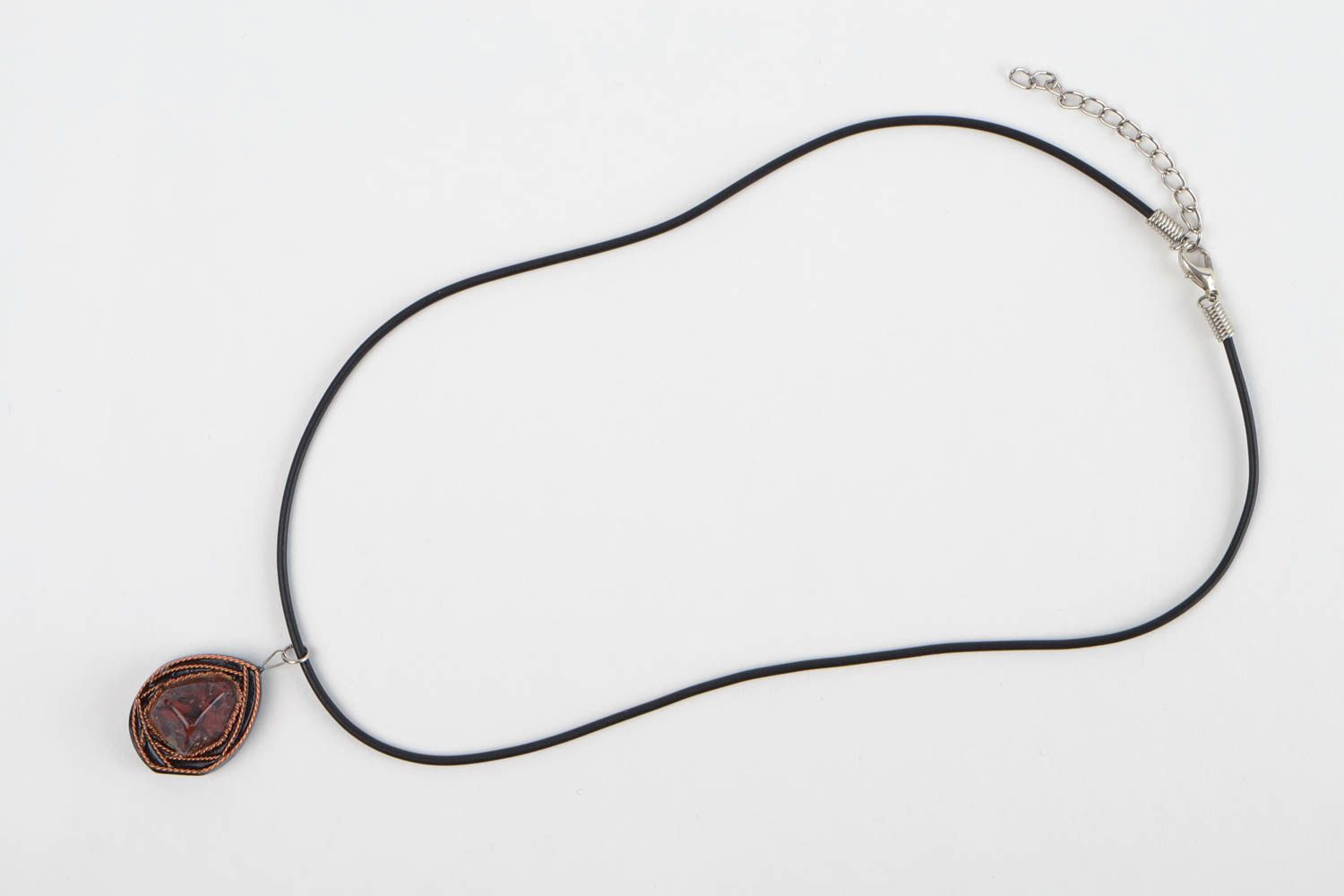 Handmade necklace pendant necklace wooden pendant designer accessories  photo 4
