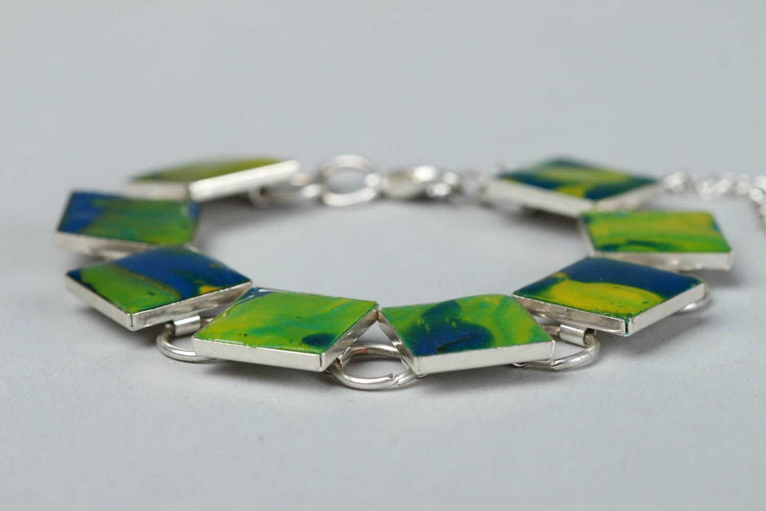 Bracelet made of polymer caly and epoxy resin photo 1