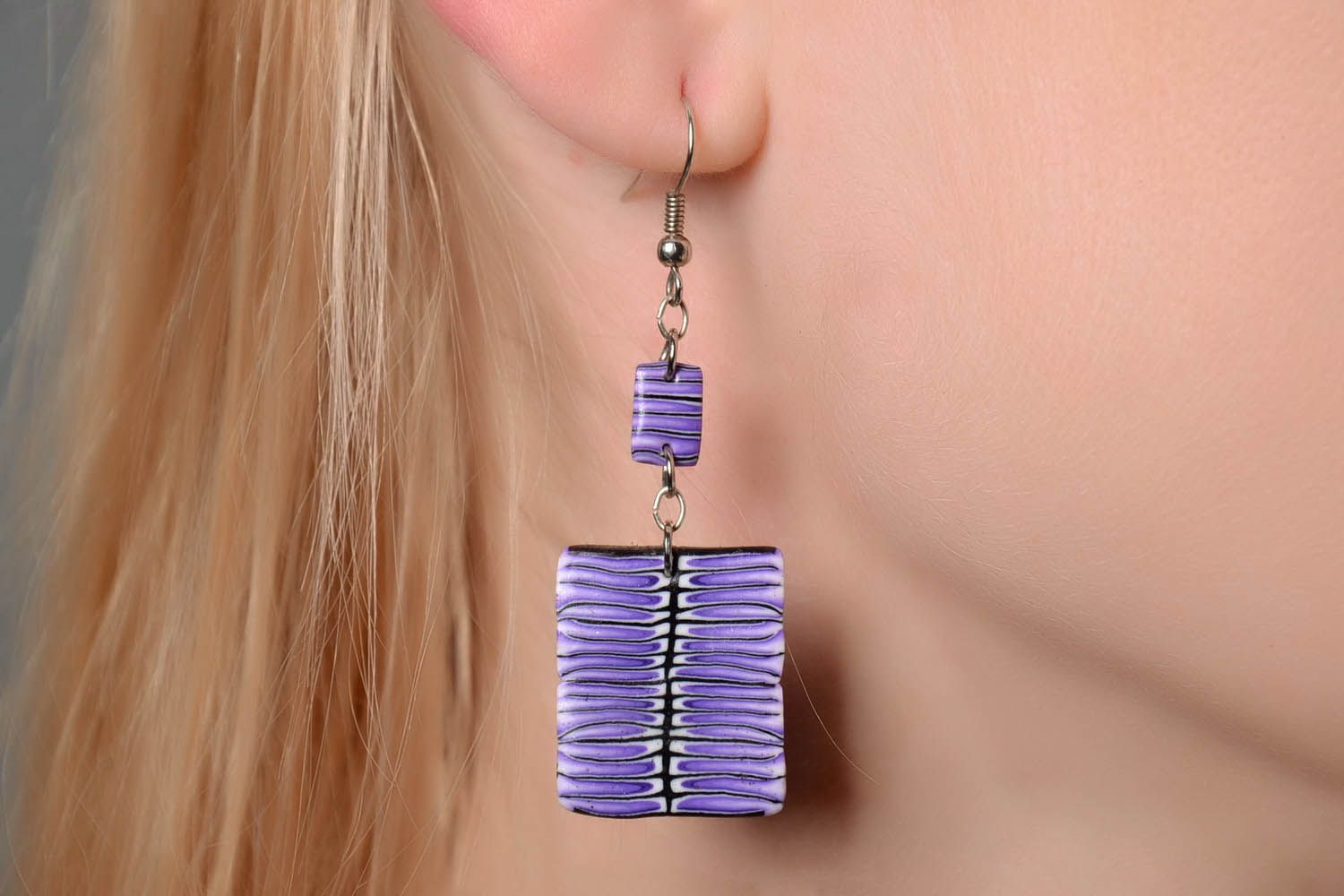 Designer's earrings made using kaleidoscope technique photo 4
