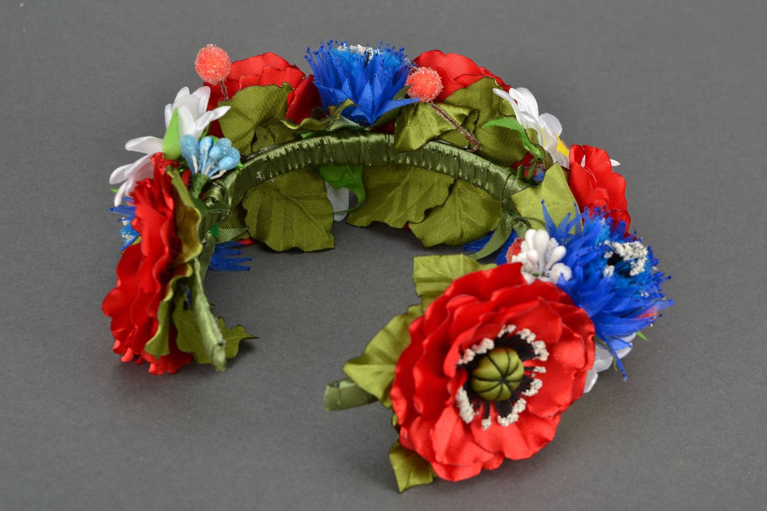 Floral headband with poppies photo 4