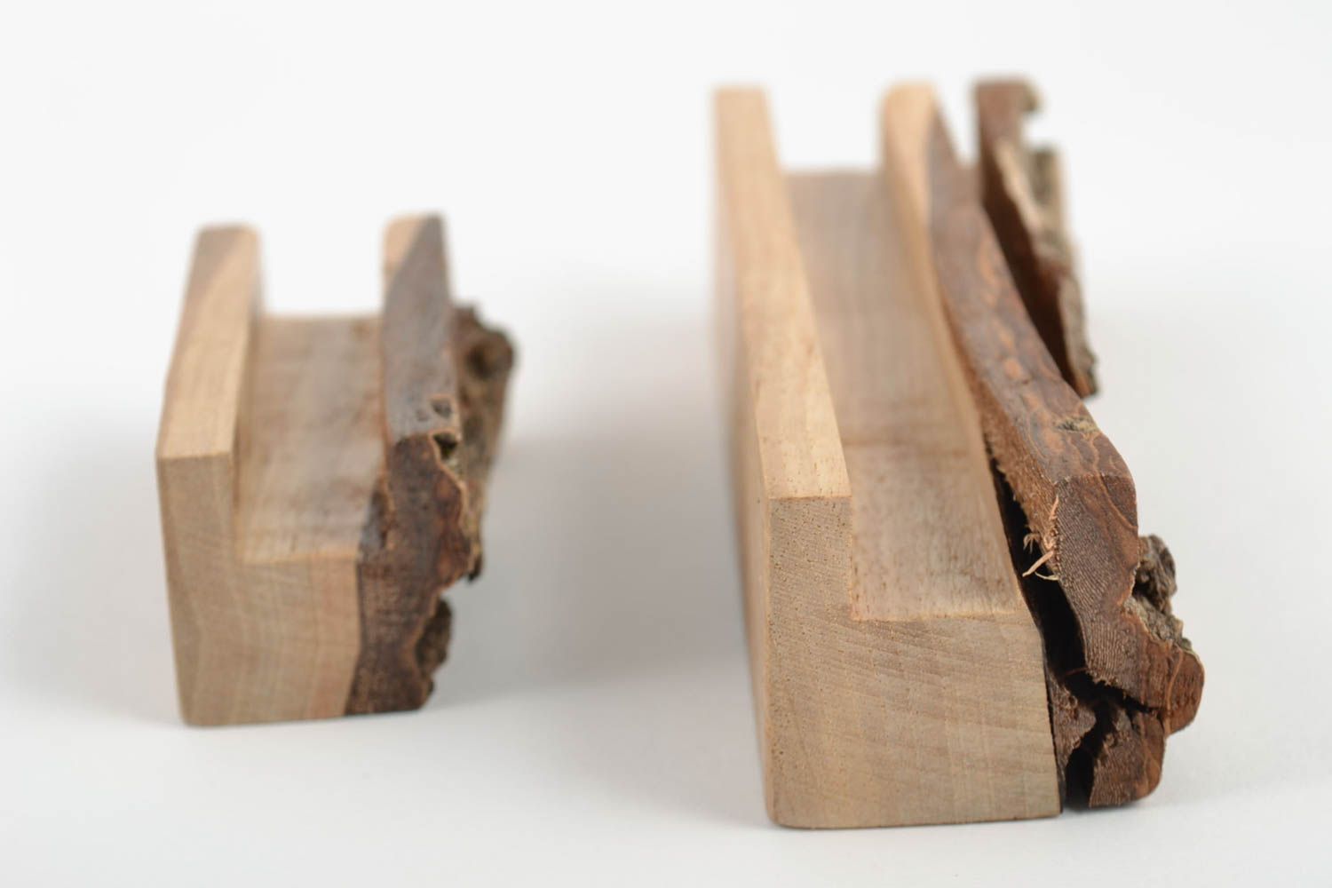 Комплект подставок для гаджетов из дерева в эко-стиле хэнд мэйд настольных 2 шт фото 3