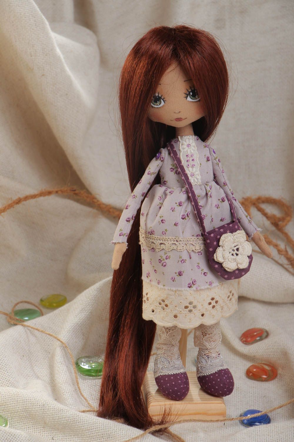 Handmade interior designer cotton doll on stand Fair home decorative toy photo 1