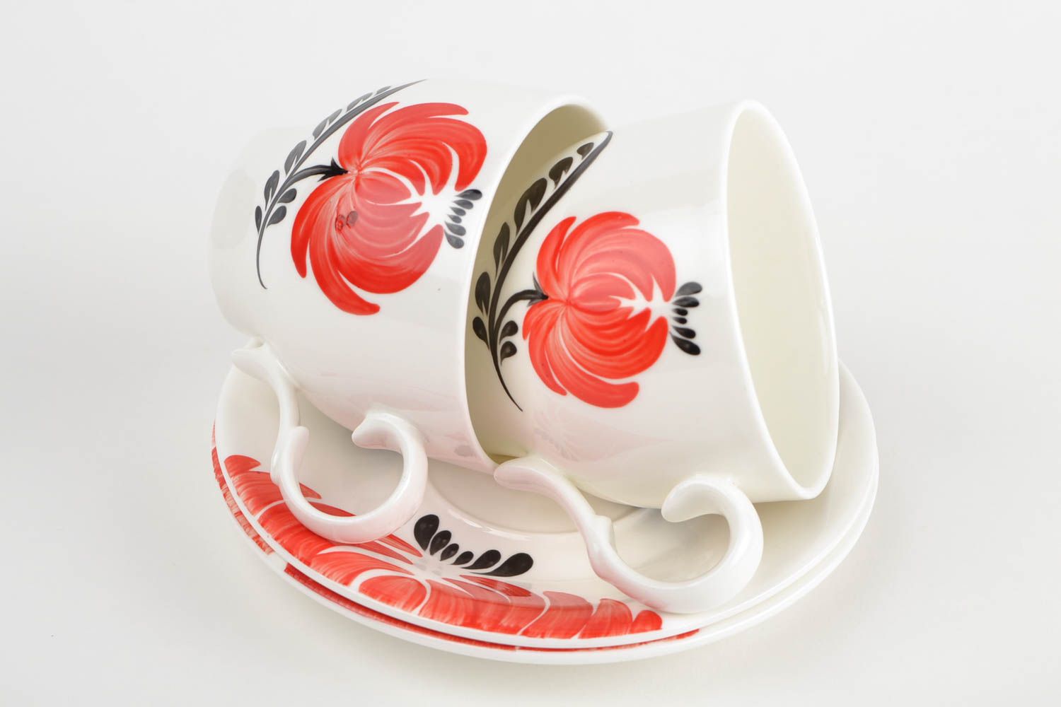 Juego de tazas para té hecho a mano 2 piezas menaje de hogar decoración original foto 4
