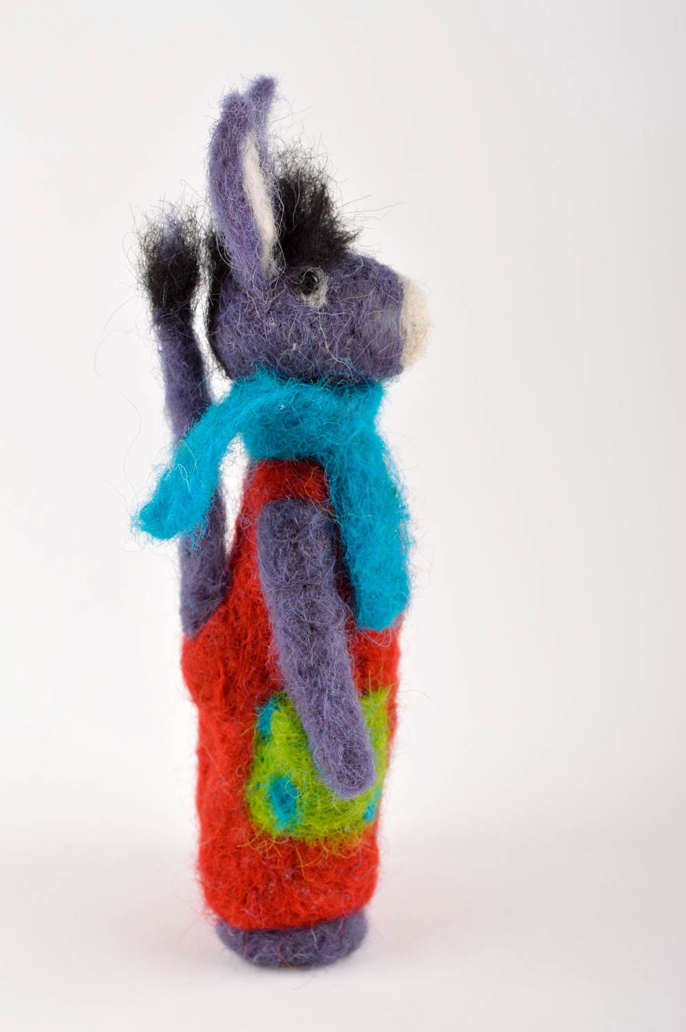 Игрушка из валяной шерсти хэнд мэйд игрушка из шерсти подарок для детей Ослик фото 3
