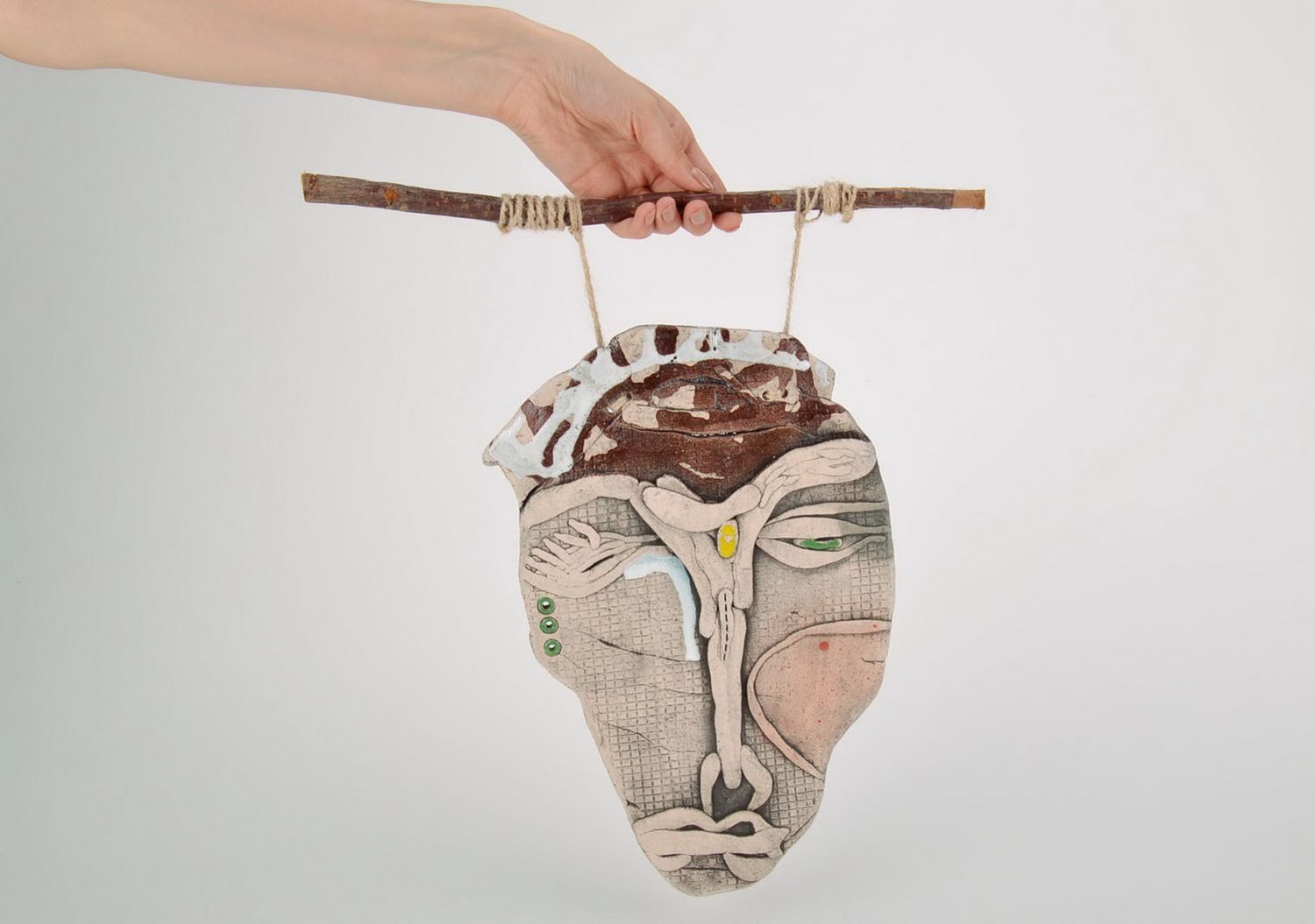 Handmade interior mask made of clay photo 2