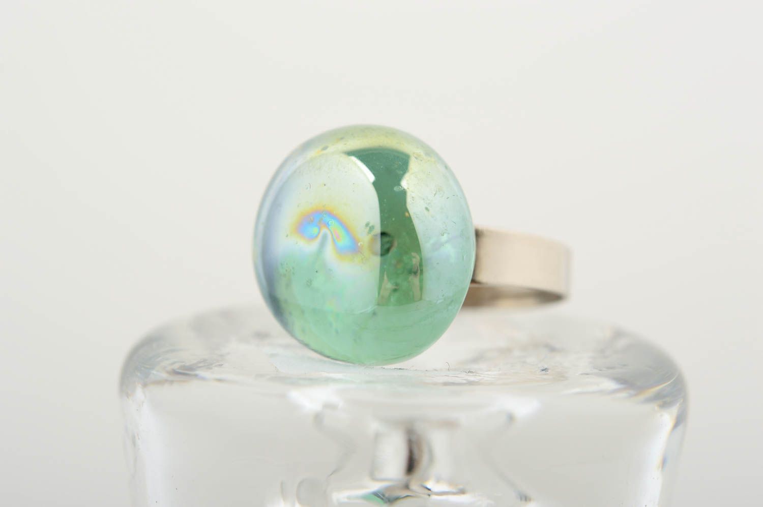 Handmade Glas Ring stilvolles Mode Accessoire ungewöhnlich originelles Geschenk foto 1