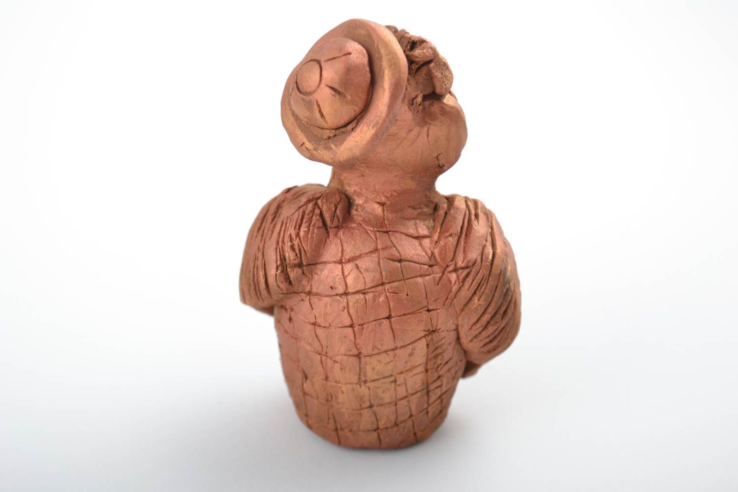 Фигурка из глины ручной работы статуэтка животного сорока статуэтка для декора фото 3