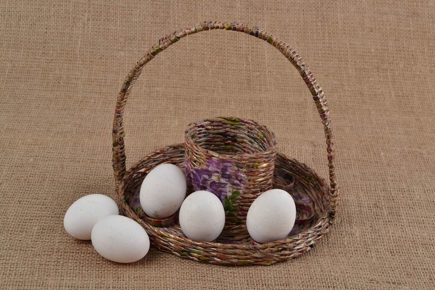 Handmade paper rod stand Easter egg holder designer interior decoration solution photo 1