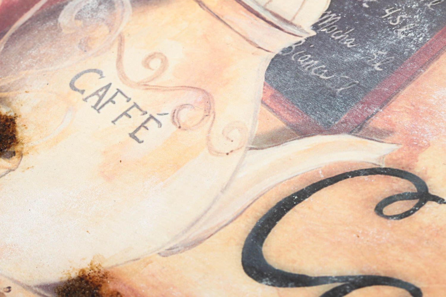 Handmade Wandbild Holz Kaffee Trinken Wand Poster Wohn Accessoire La Caffe foto 3