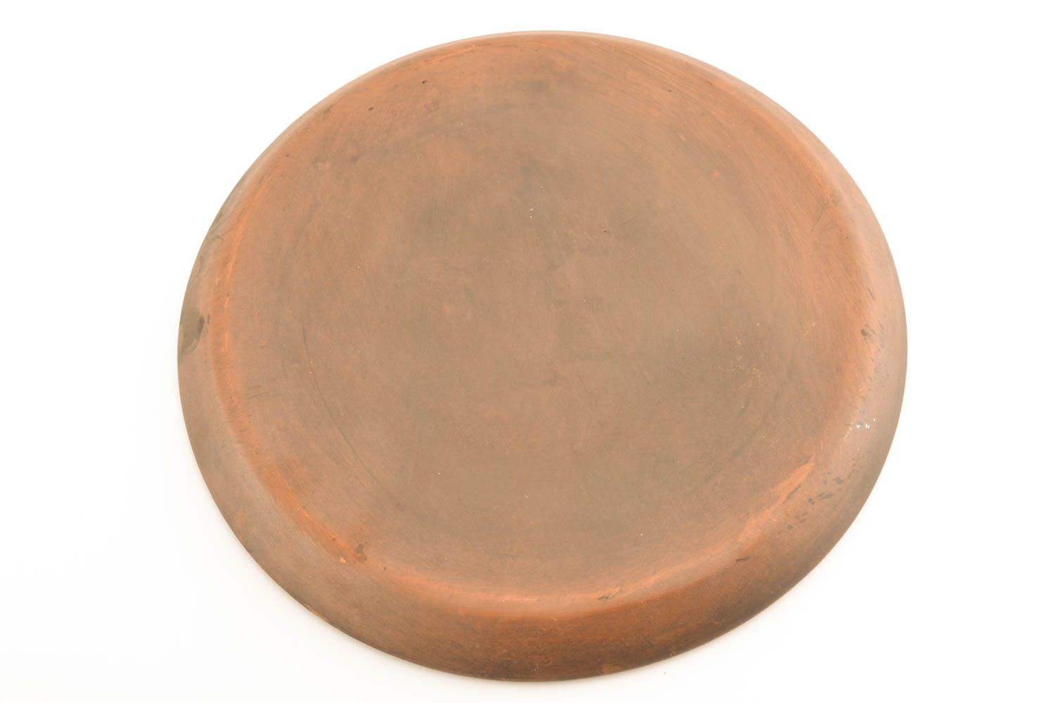 Flat ceramic plate kilned with milk photo 3