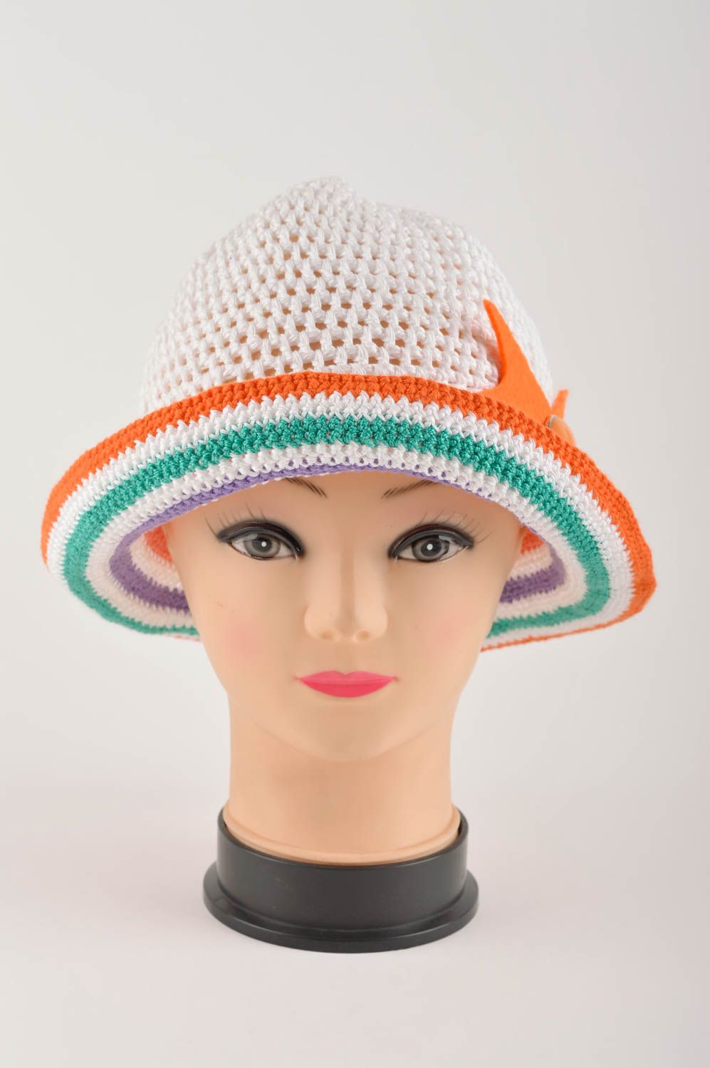 Sombrero artesanal de hilos de algodón regalo original accesorio para mujer foto 2