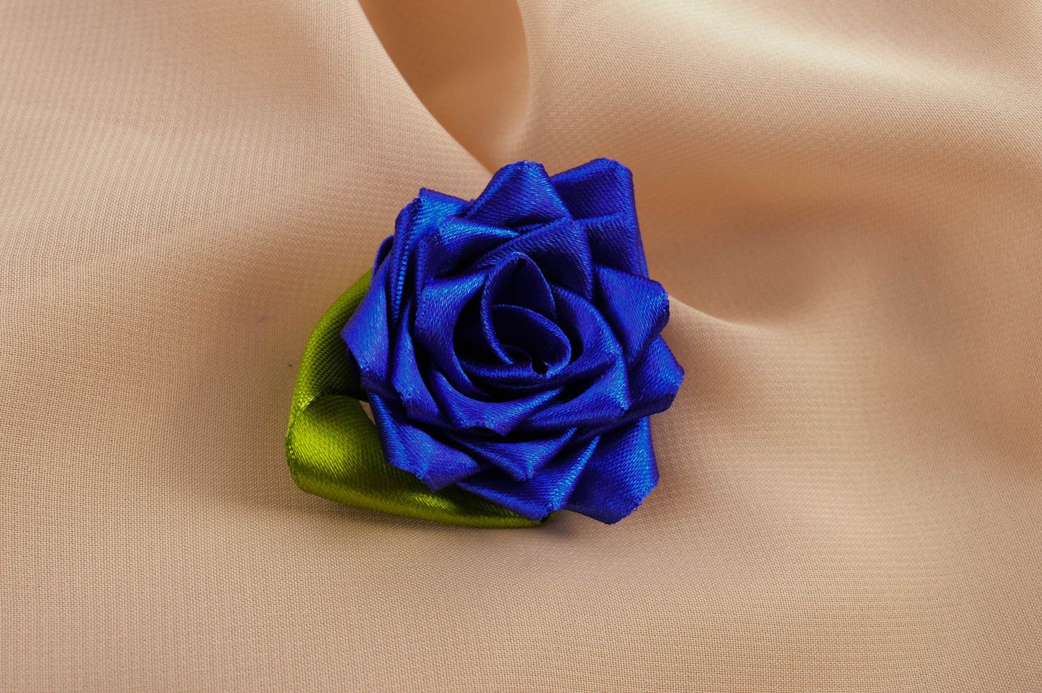 Beautiful handmade hair clip textile flower barrette fashion trends elegant hair photo 5