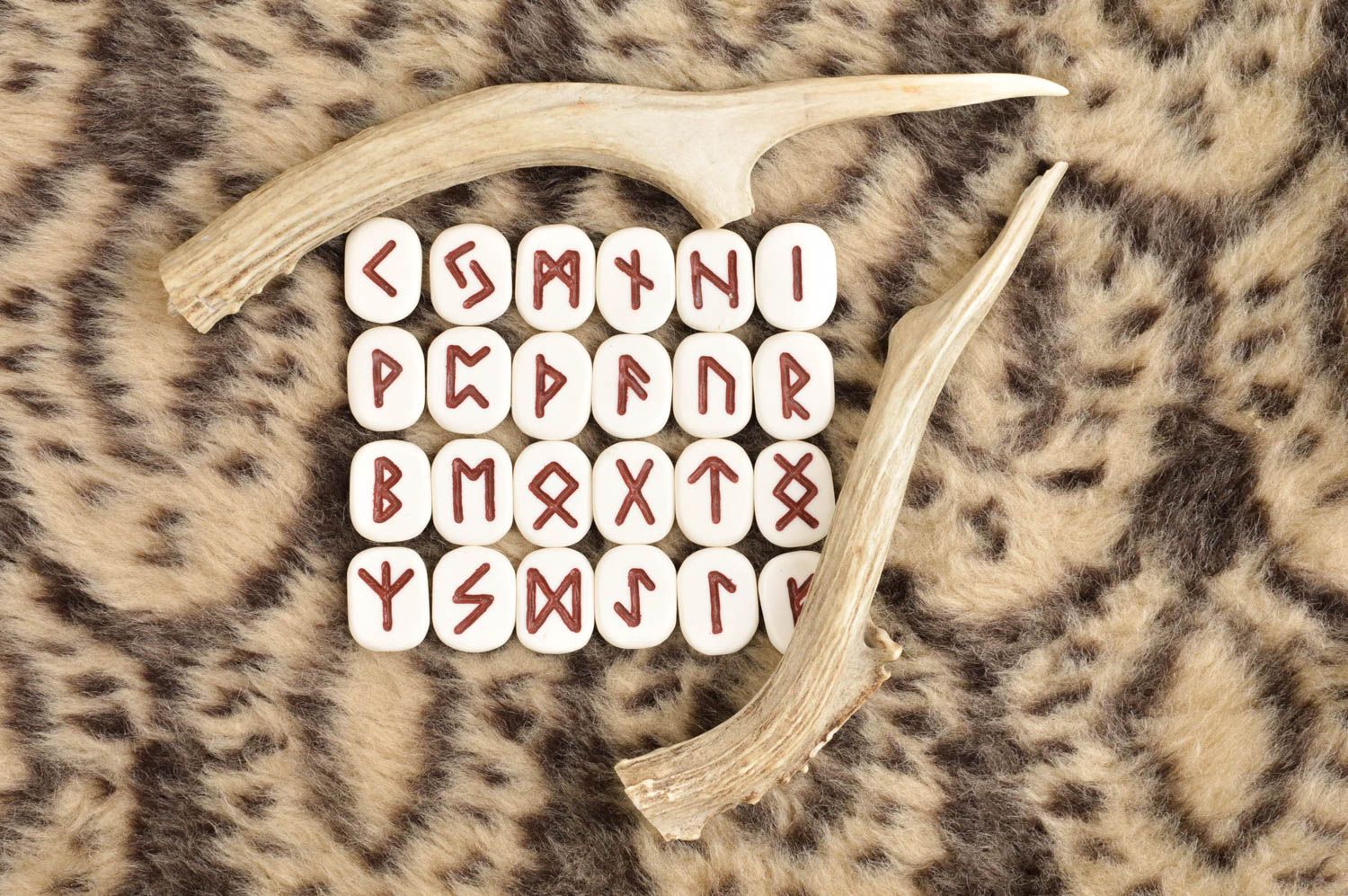 Handmade set of runes mystery Scandinavian runes stylish designer amulets photo 1