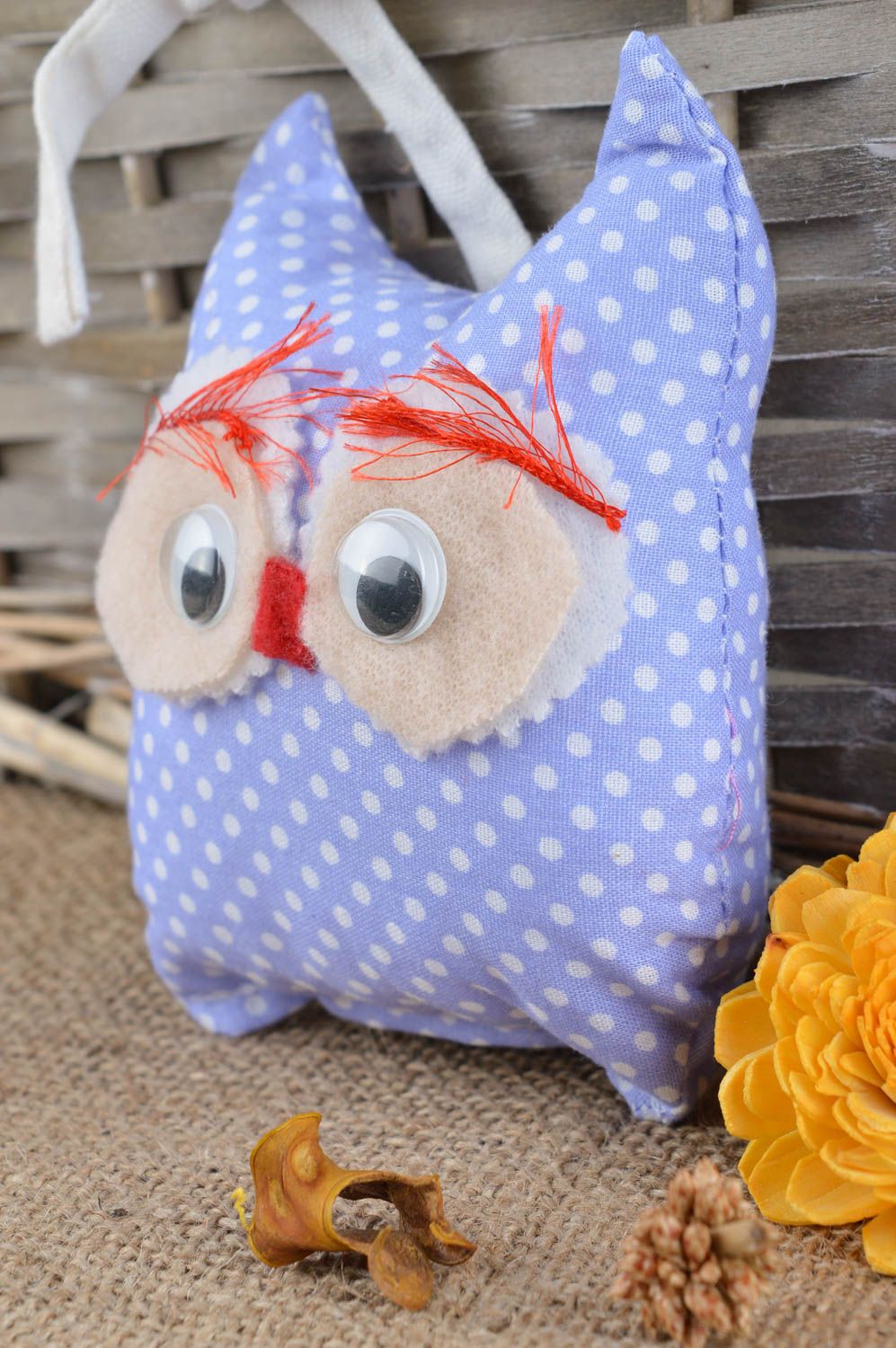 Handmade soft toy interior stuffed toy for baby nursery decor ideas owl doll photo 1