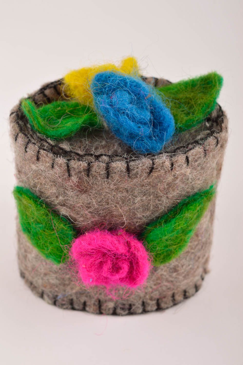 Joyero hecho a mano de lana natural elemento decorativo accesorio para mujer foto 2