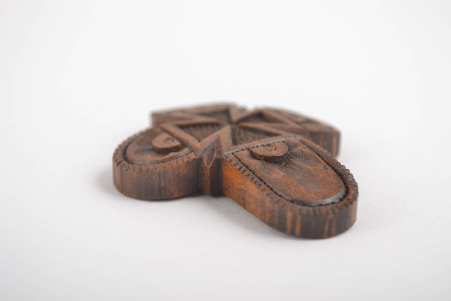 Croce di legno fatta a mano crocetta intagliata originale in legno bella foto 4