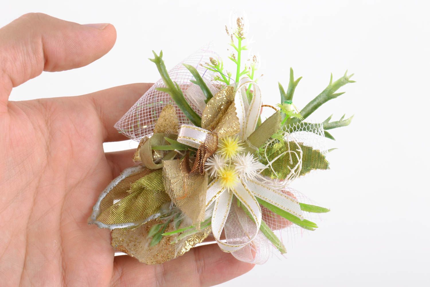 Fleurs artificielles pour barrette ou broche faites main pratiques fourniture photo 1