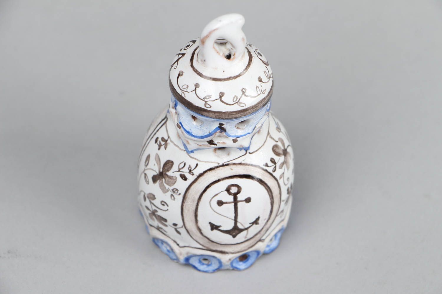 Ceramic bell with marine motifs photo 2