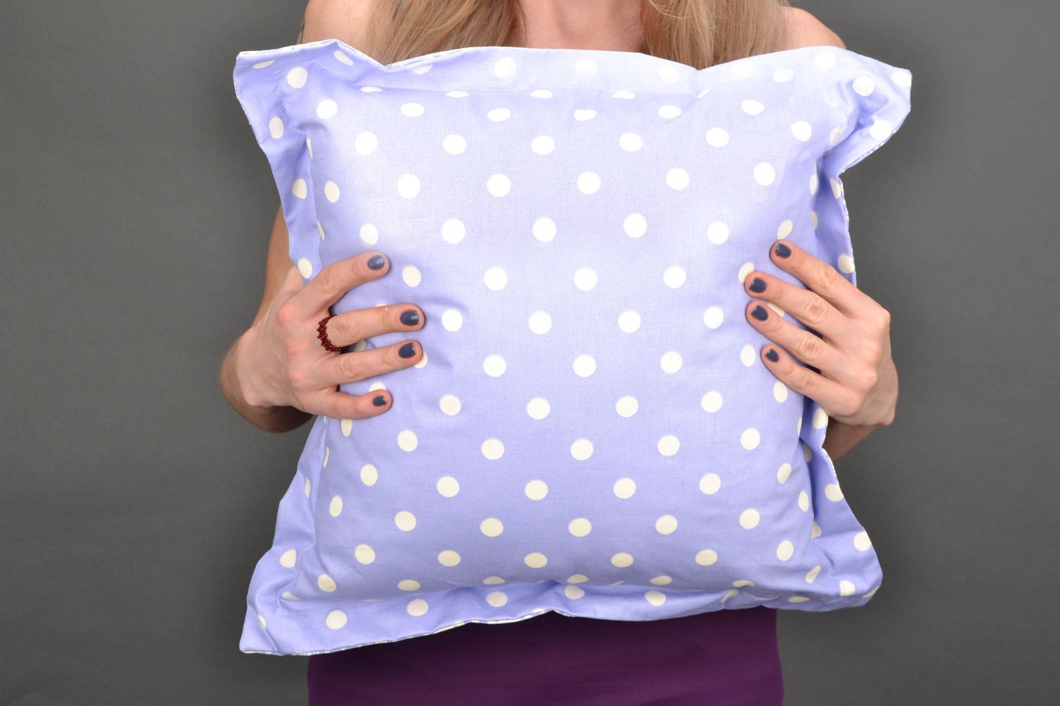 Handmade polka dot interior cushion  photo 1