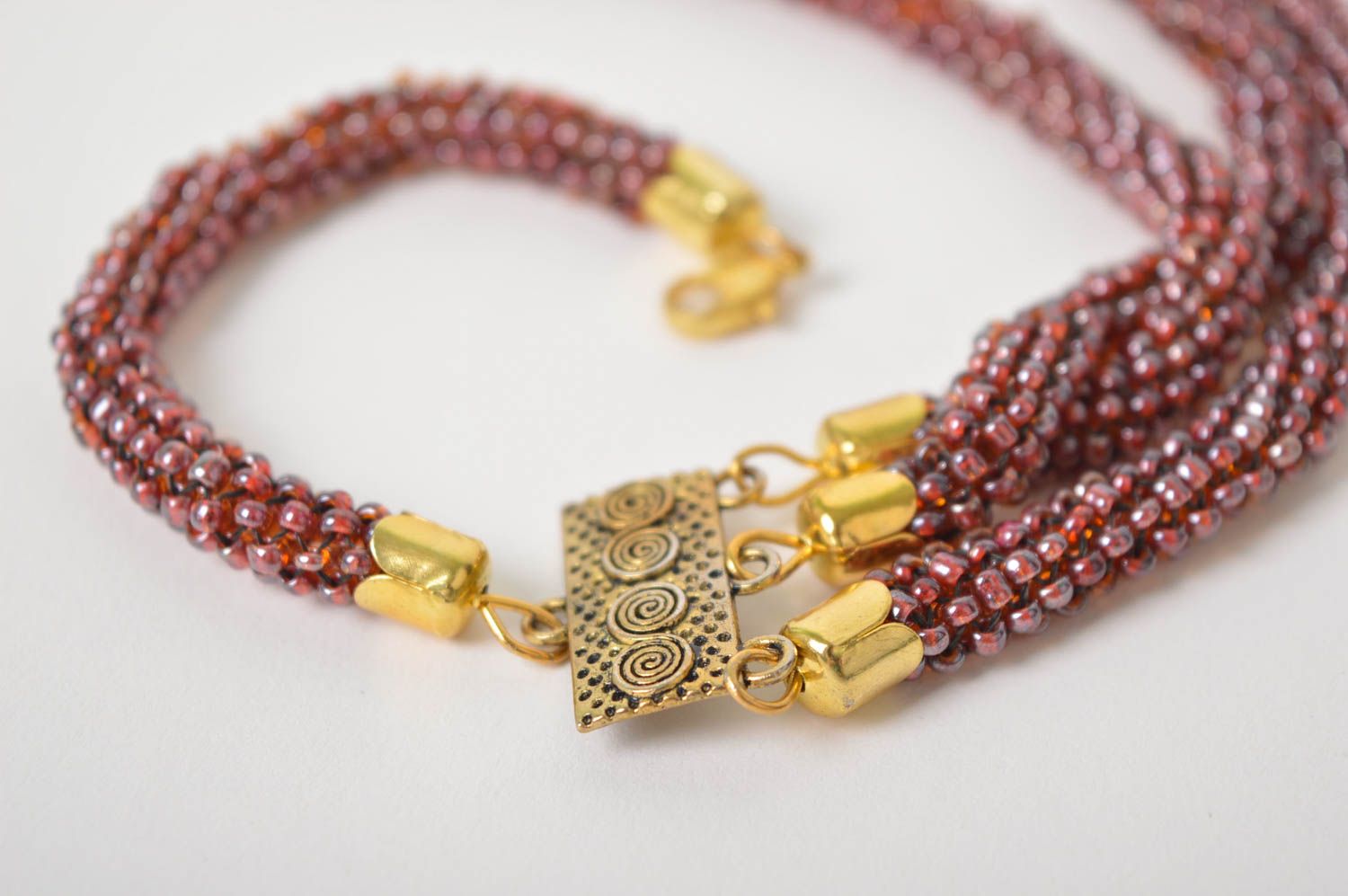 Handmade Schmuck Rocailles Kette Litze Collier Halskette Accessoires für Frauen foto 5