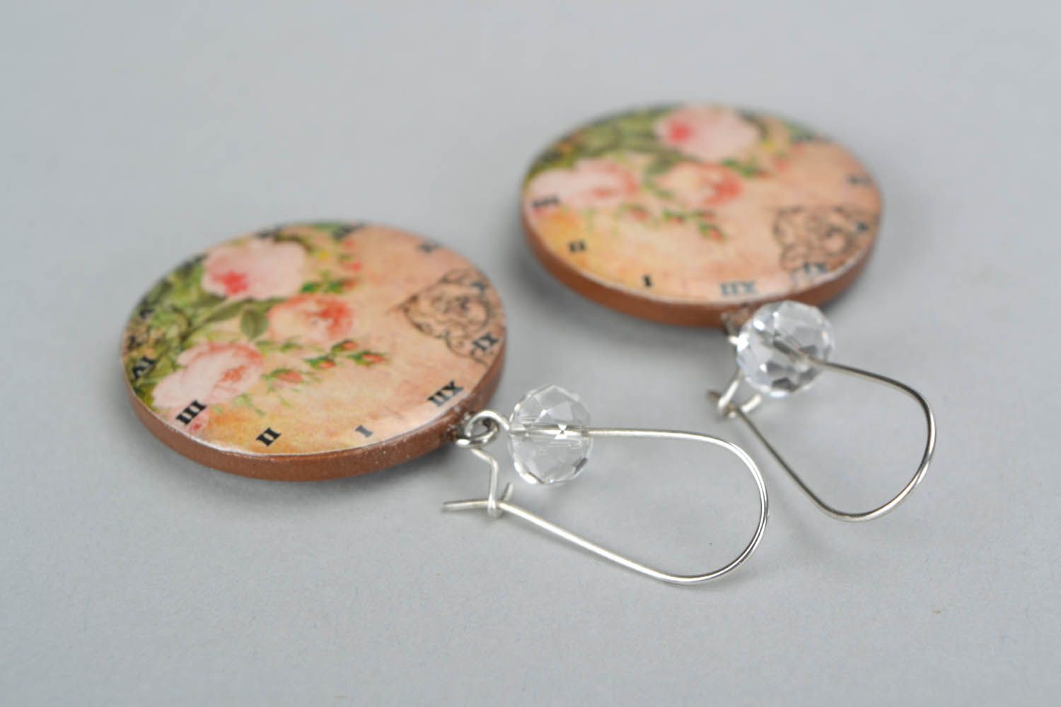 Polymer clay earrings China Rose photo 4