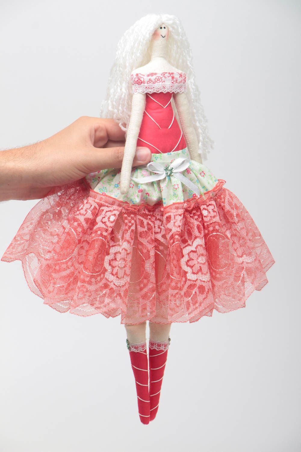 Авторская тканевая кукла ручной работы красивая милая для детей и дома  фото 5