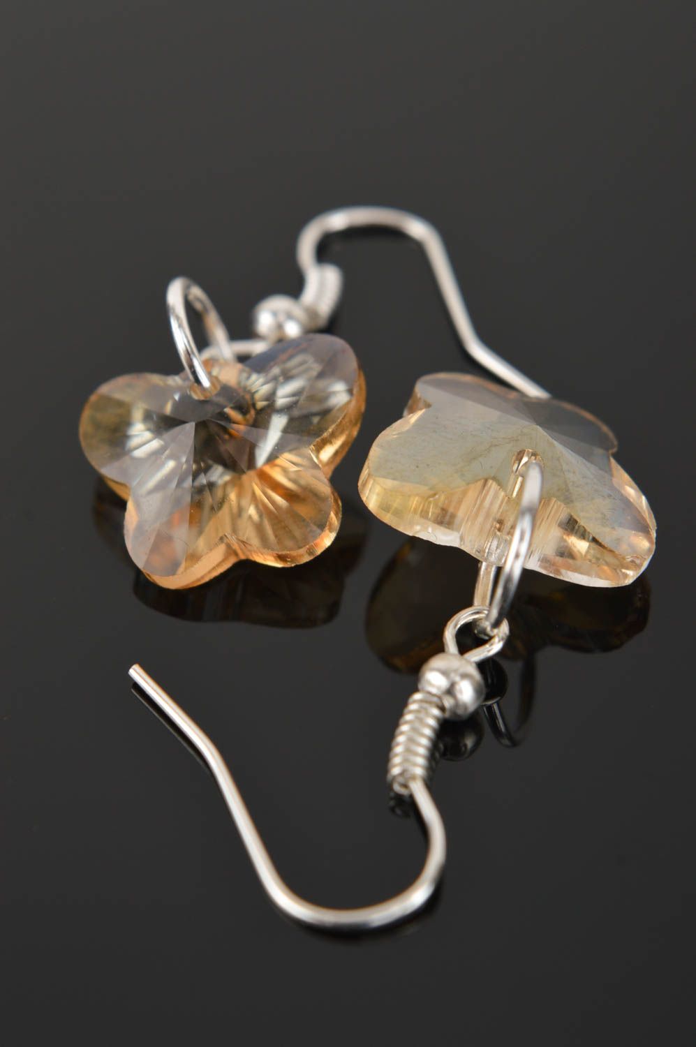 Ohrringe aus Glas handmade Schmetterling Ohrringe Modeschmuck Ohrhänger  foto 1