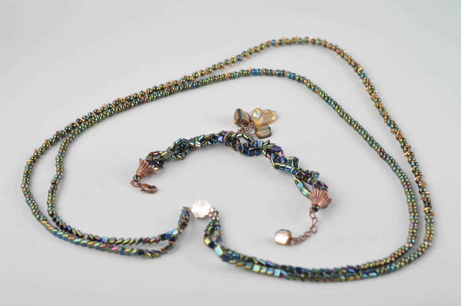 Handmade jewelry set beaded bracelet long necklaces 2 fashion accessories photo 3