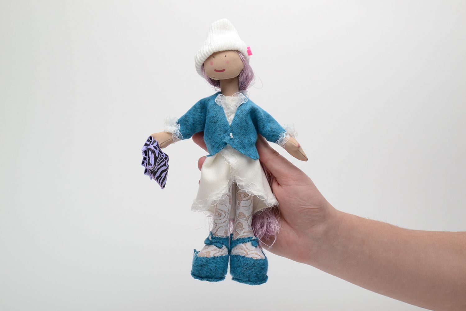 Кукла ручной работы из ткани Лулу фото 5