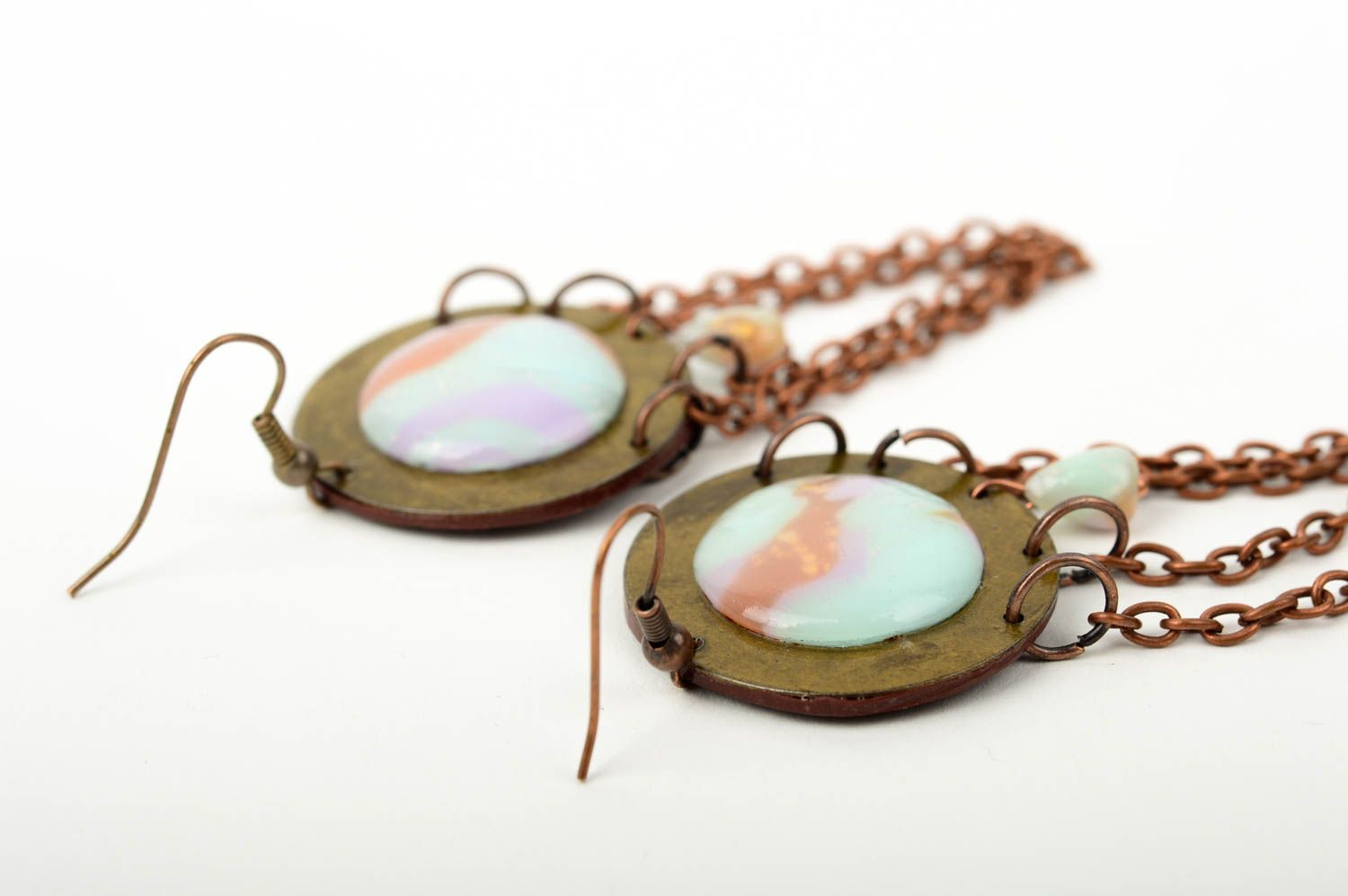 Handmade jewellery designer earrings polymer clay dangling earrings gift for her photo 4