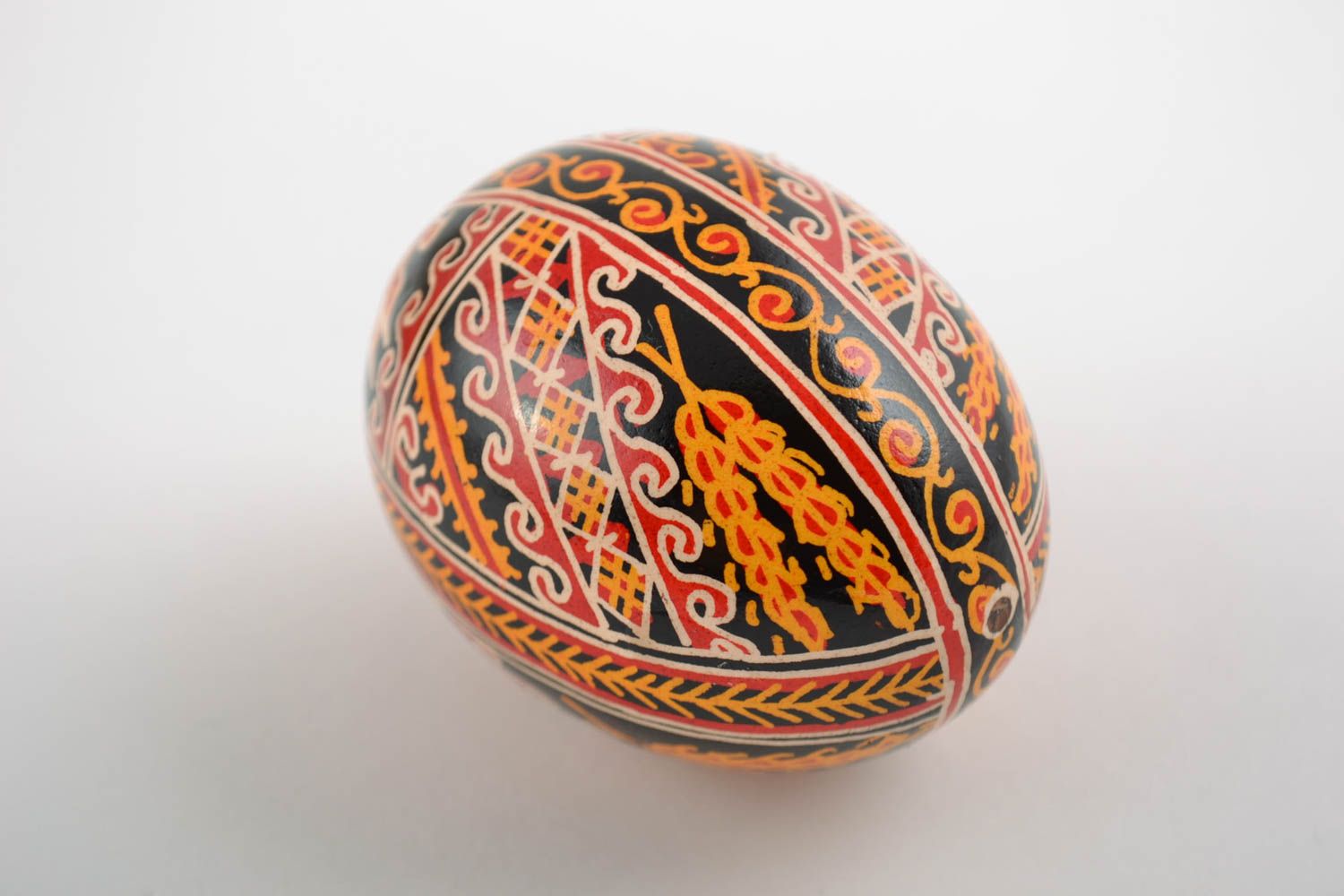 Beautiful gift homemade painted Easter egg with Slavic symbolics photo 3