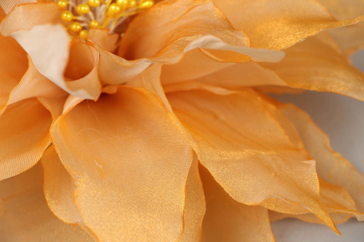 Broche barrette à cheveux Dahlia jaune photo 2