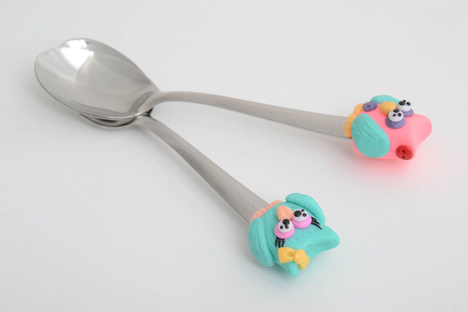 Spoons with polymer clay handmade cutlery stylish interior cutlery for kids photo 2
