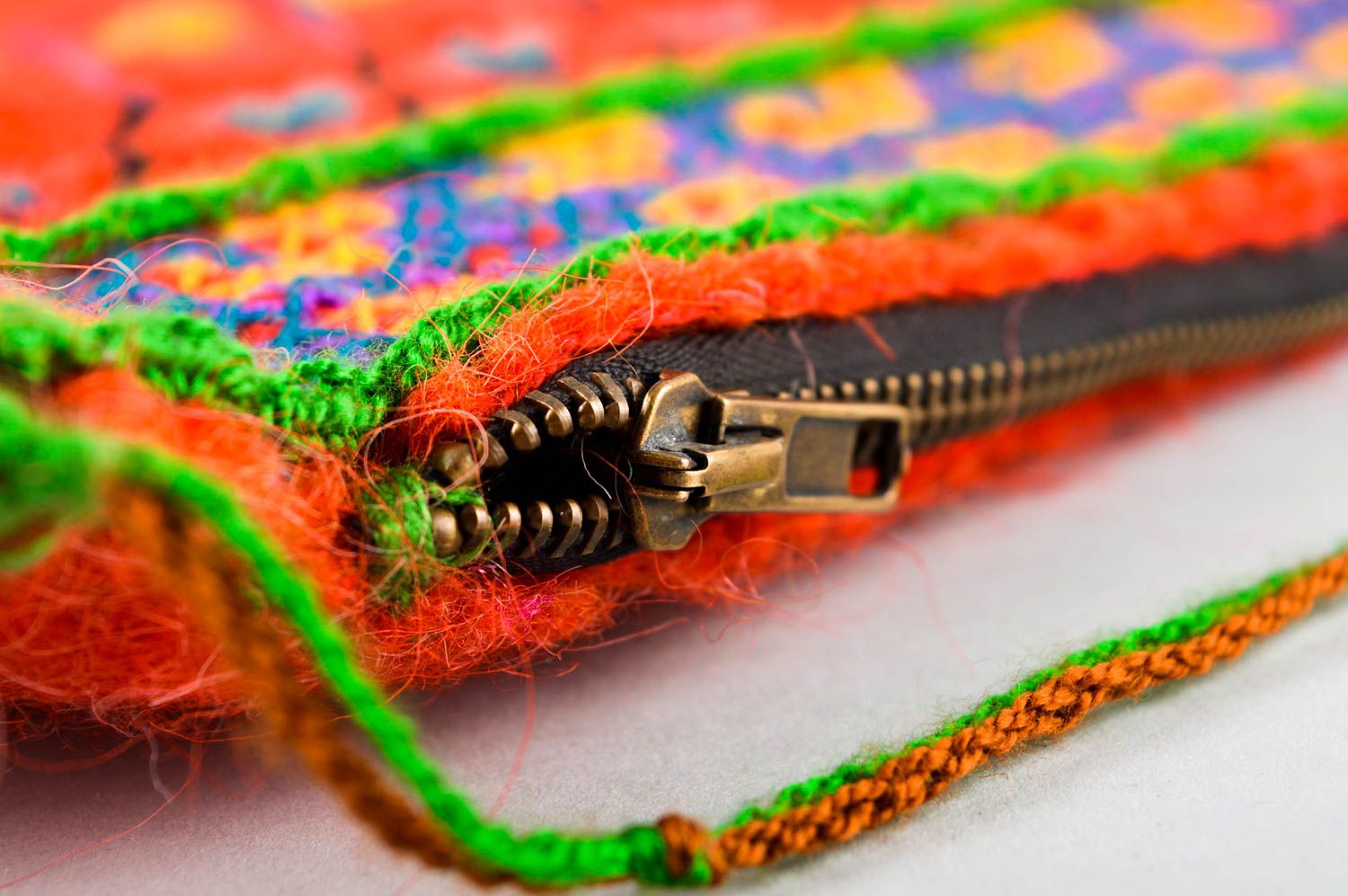 Сумка ручной работы кошелек для женщин оранжевый стильная сумка с вышивкой фото 3