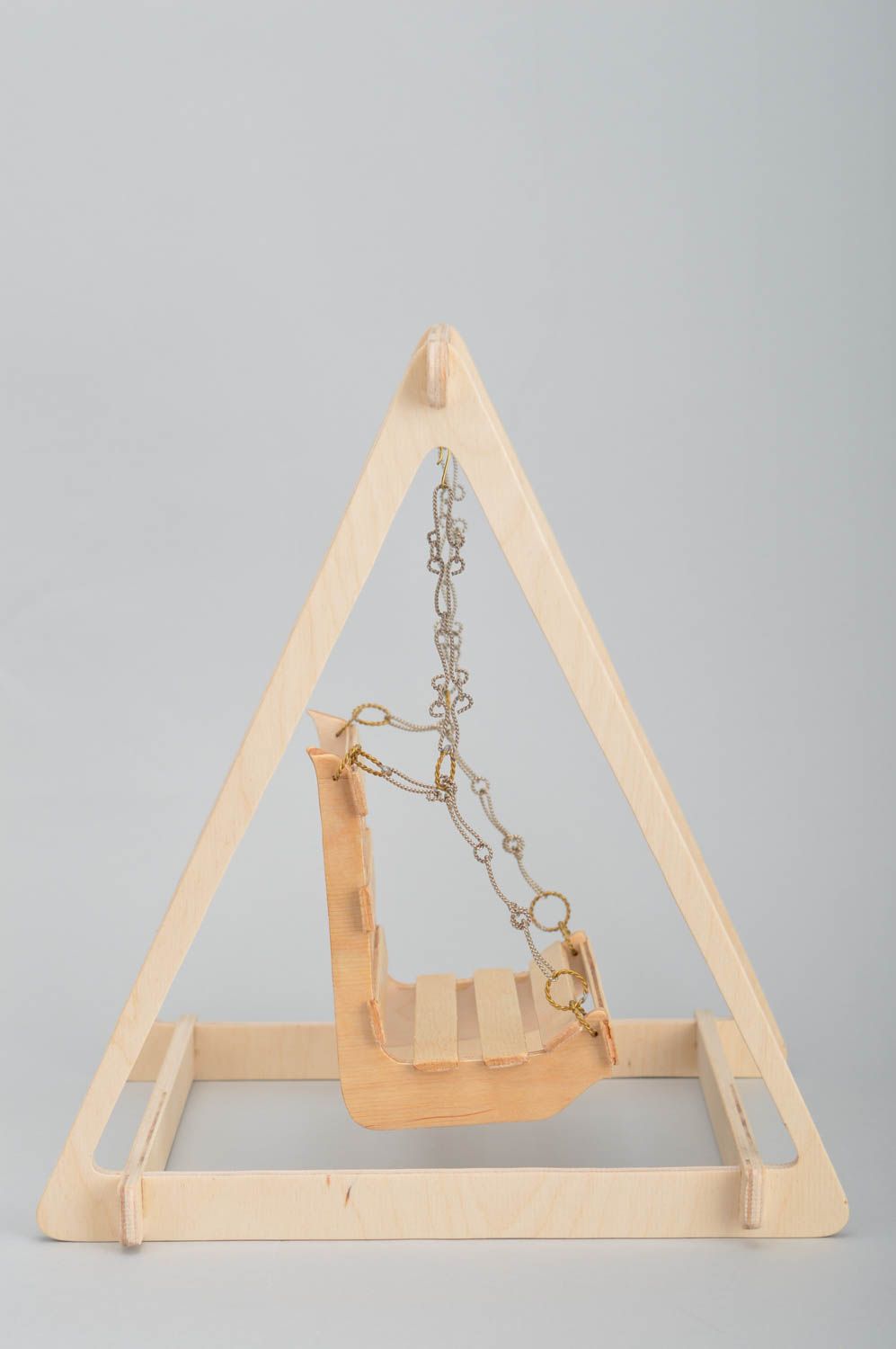 Toy swing made of plywood designer beautiful handmade present for children photo 2