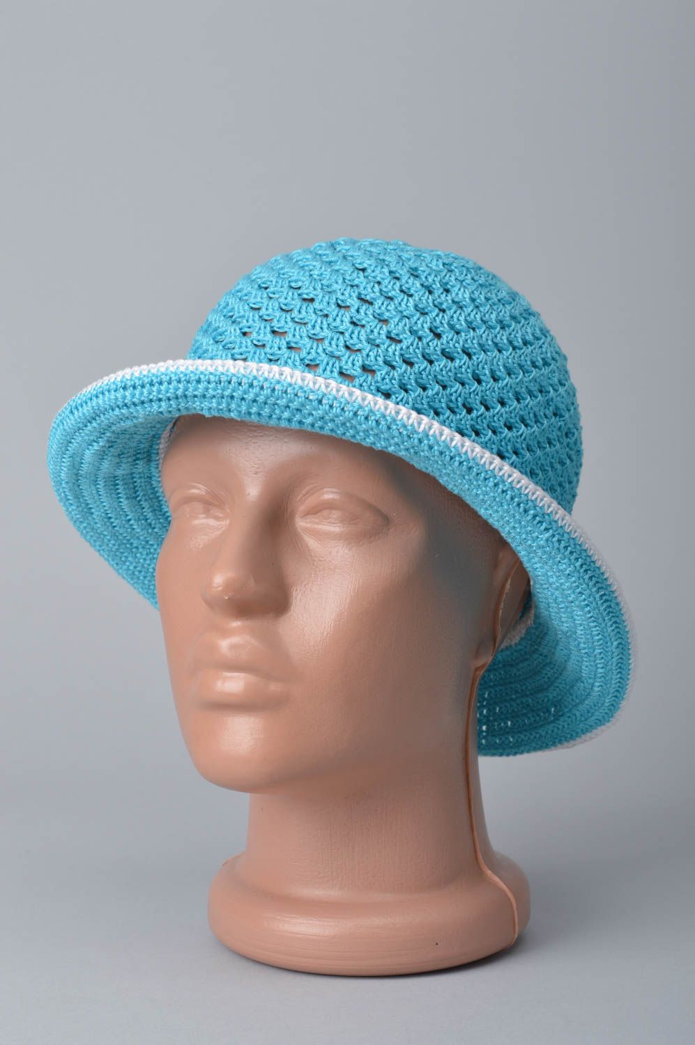 Sombrero original para niña artesanal azul claro ropa infantil regalo original foto 1