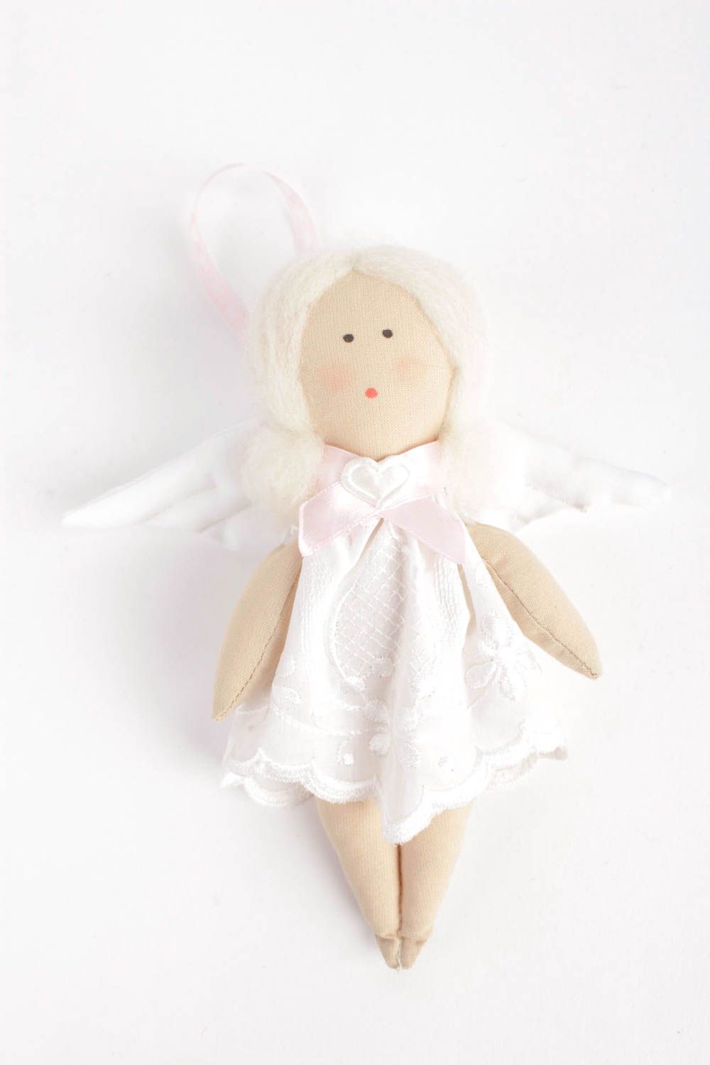 Кукла ручной работы кукла из ткани ангелочек нежный авторская кукла маленькая фото 5
