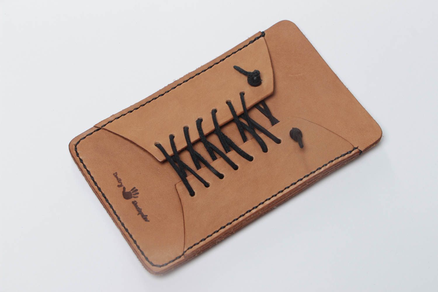 Stylish brown handmade designer genuine leather phone case photo 2