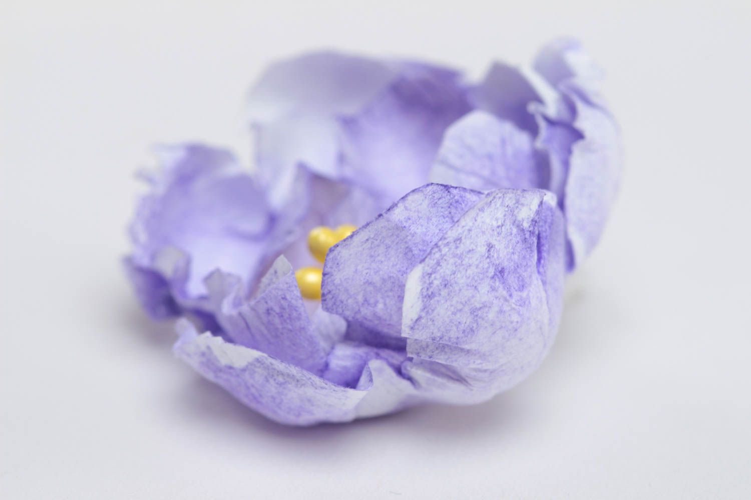 Handgemachte künstliche Blume aus Papier für Scrapbooking lila groß schön foto 3