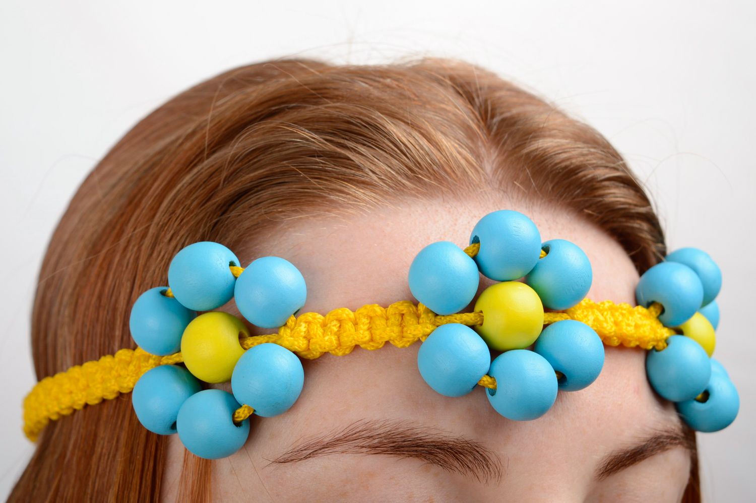 Collier en lacet de polyester avec perles fantaisie bandeau à cheveux macramé photo 3