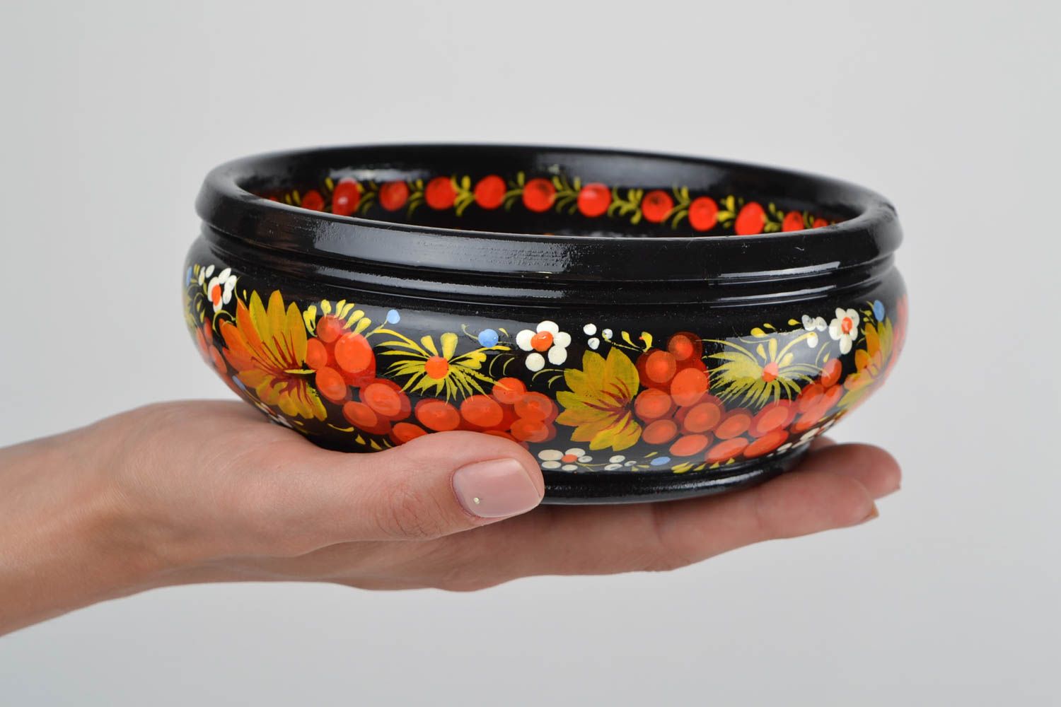Handmade wooden candy bowl wooden tableware painted wooden bowl kitchen ideas photo 7