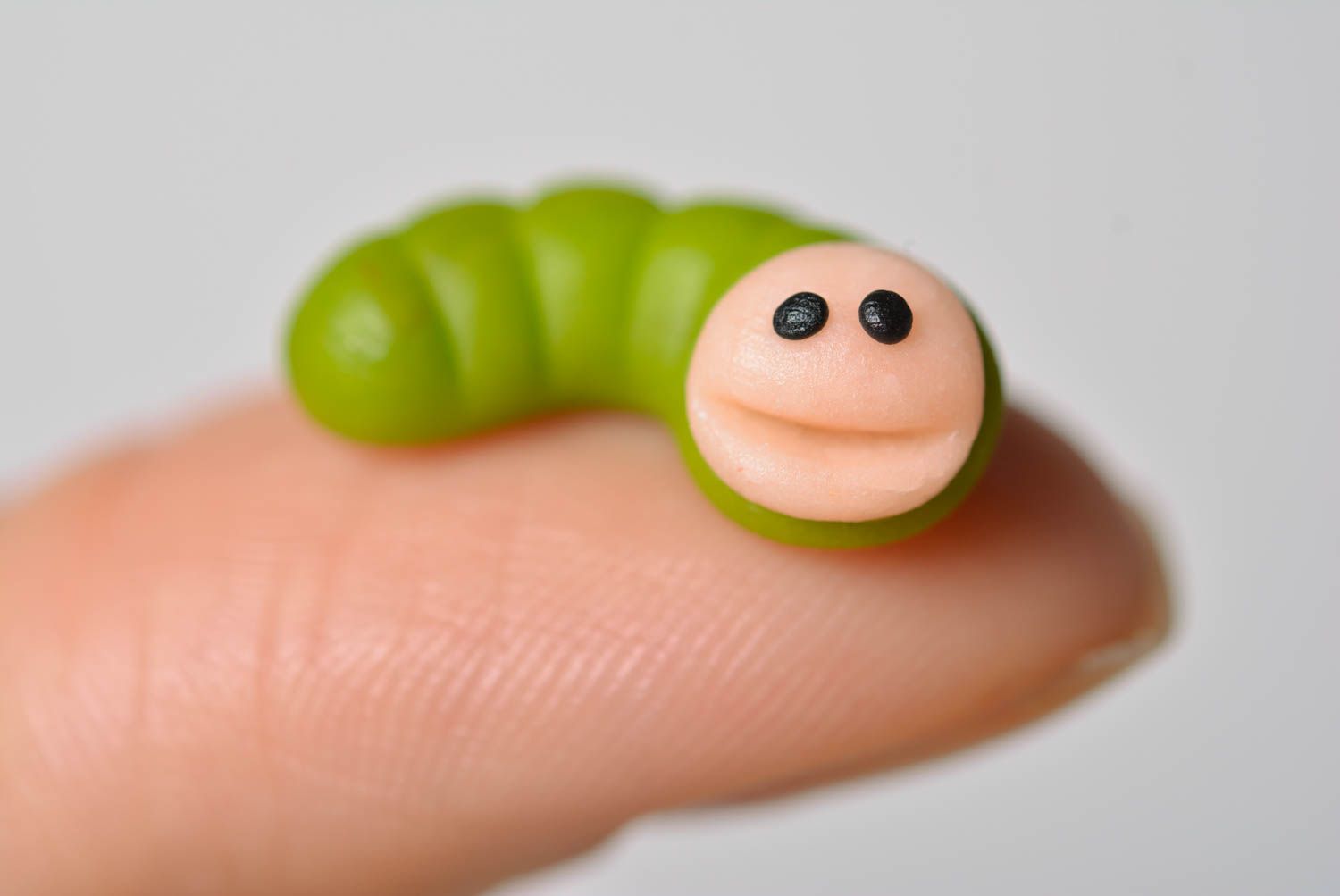 Handmade plastic figurine unique designer caterpillar polymer clay interior toy photo 4