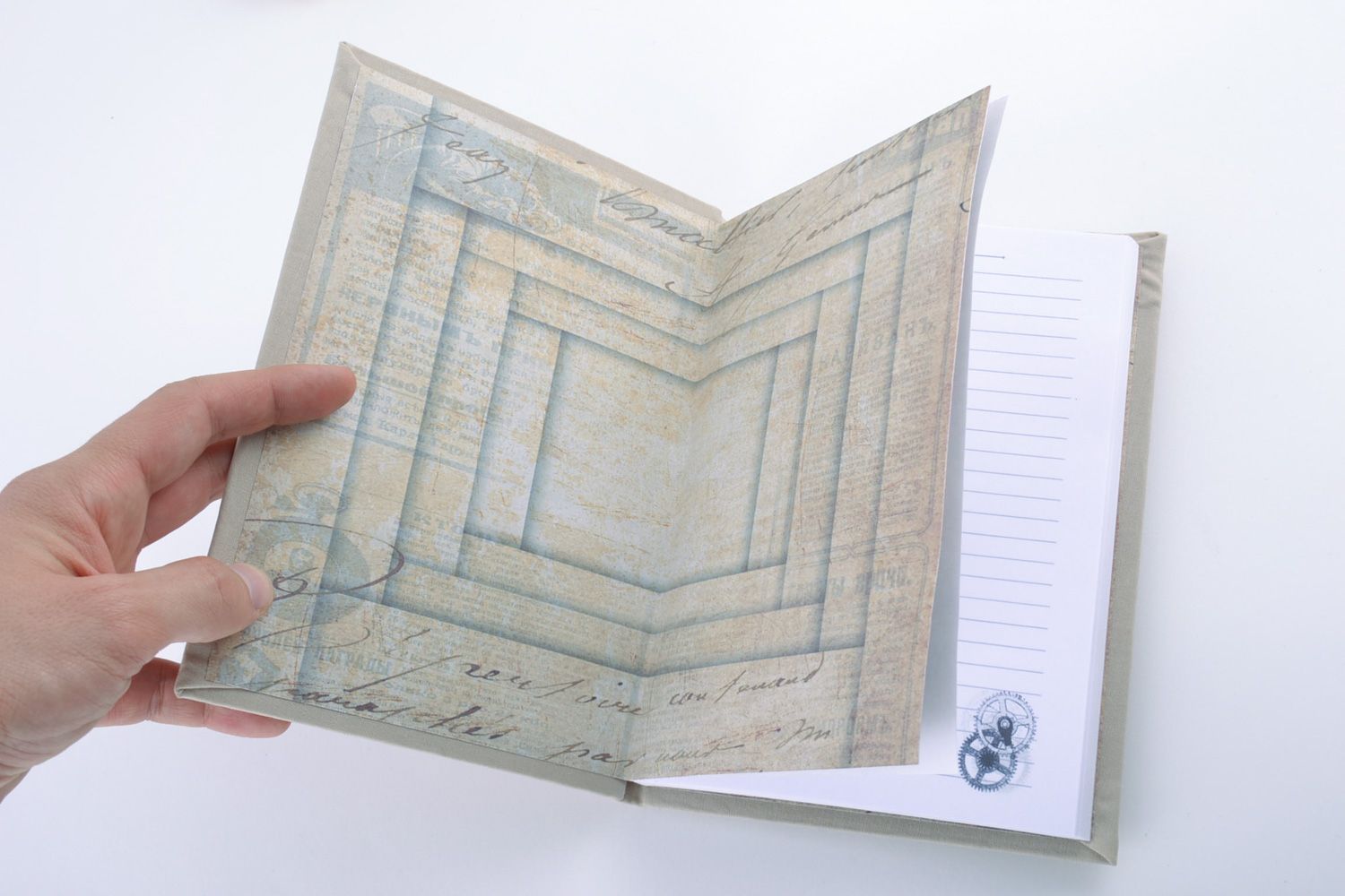 Handmade schönes Notizbuch mit weichem Umschlag und Schnurrbart Motiv für Hipster foto 3