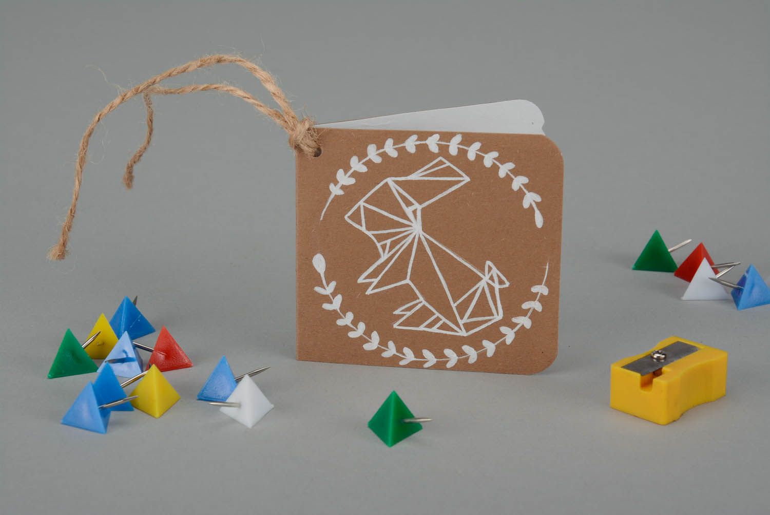 Postcard label Hare Origami photo 1