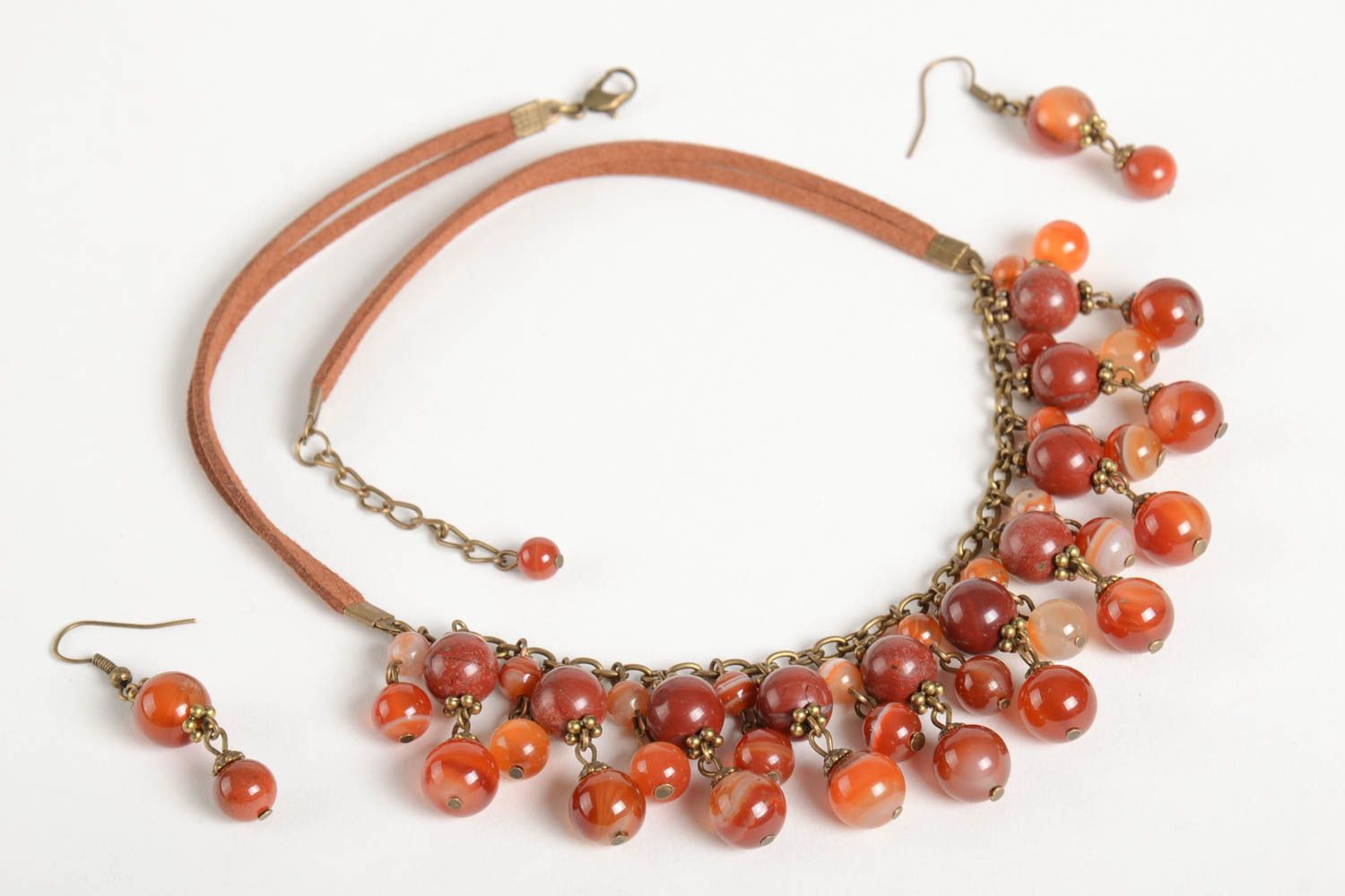Handmade natural stone accessories elegant jewelry set designer gift for her photo 5