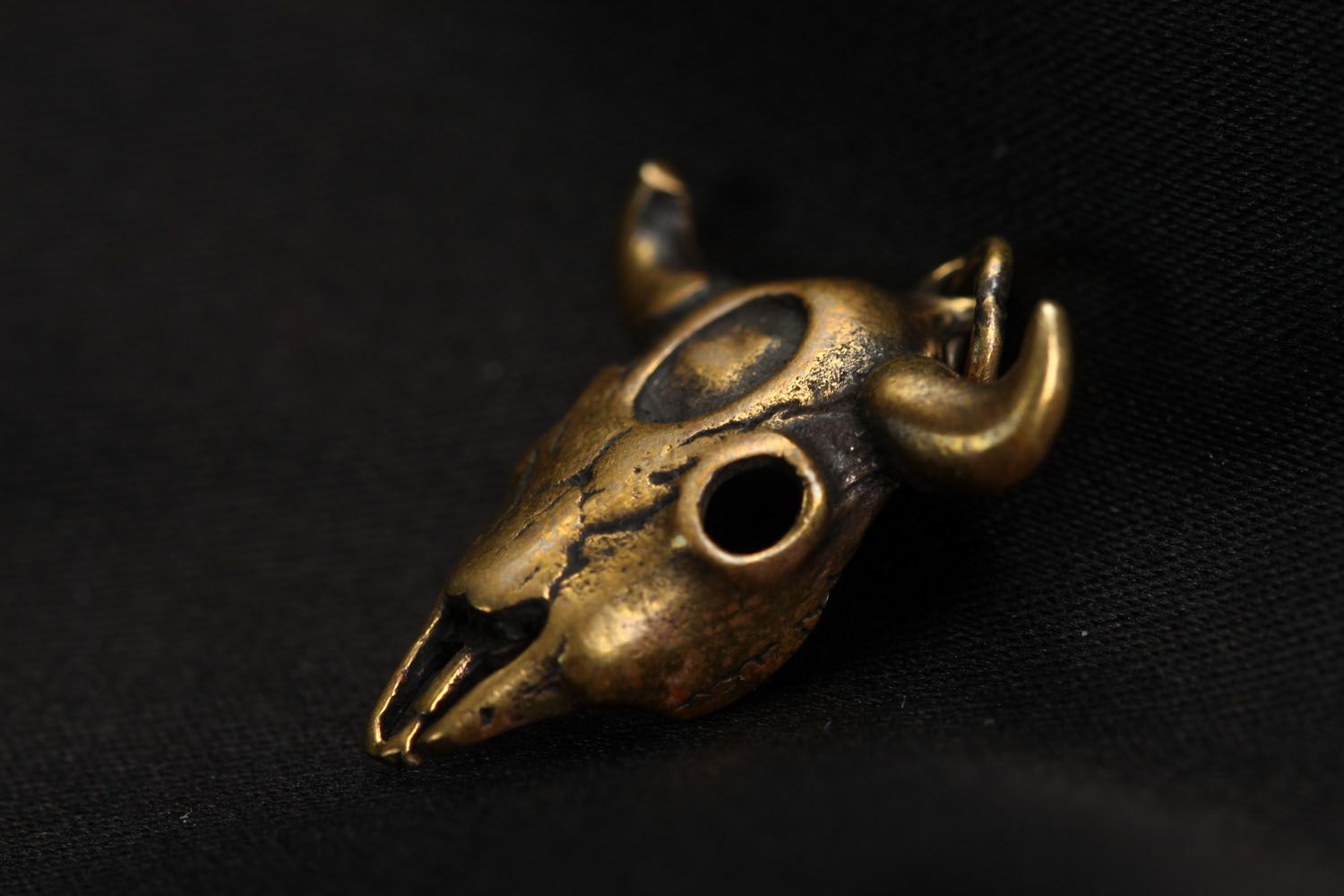 Bronze pendant Skull of Bull photo 2