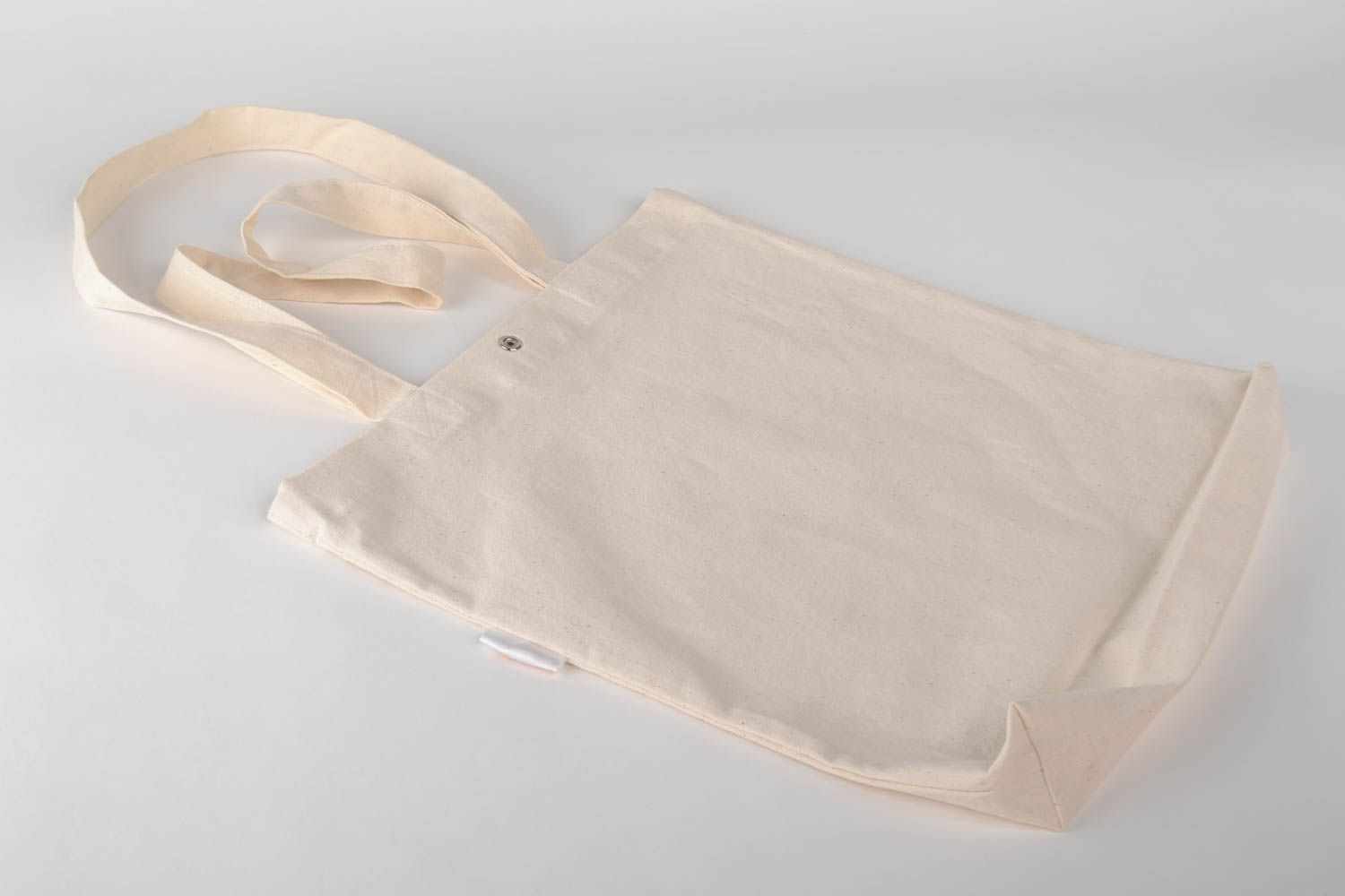 Sac en tissu blanc avec renard Accessoire fait main original Cadeau pour femme photo 5